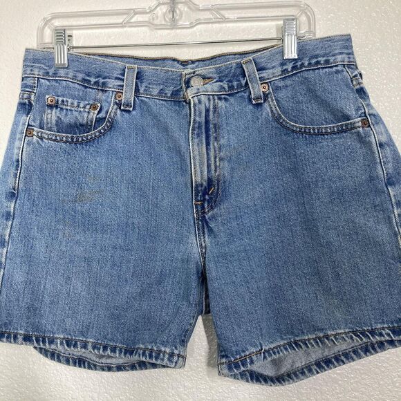 Levis Denim Bermudas Shorts Womens 12 Blue 100% Cotton High Rise - Picture 3 of 16
